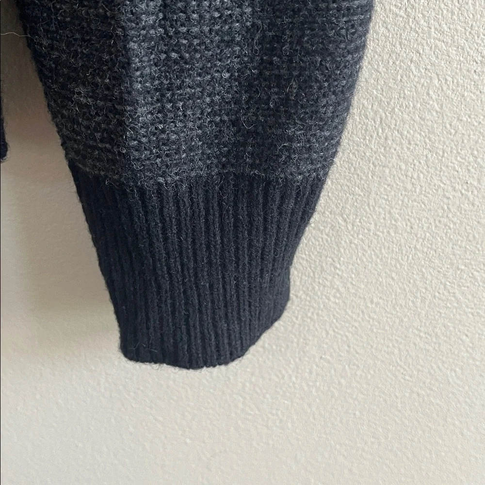 J Crew black pullover wool shawl collar sweater size large